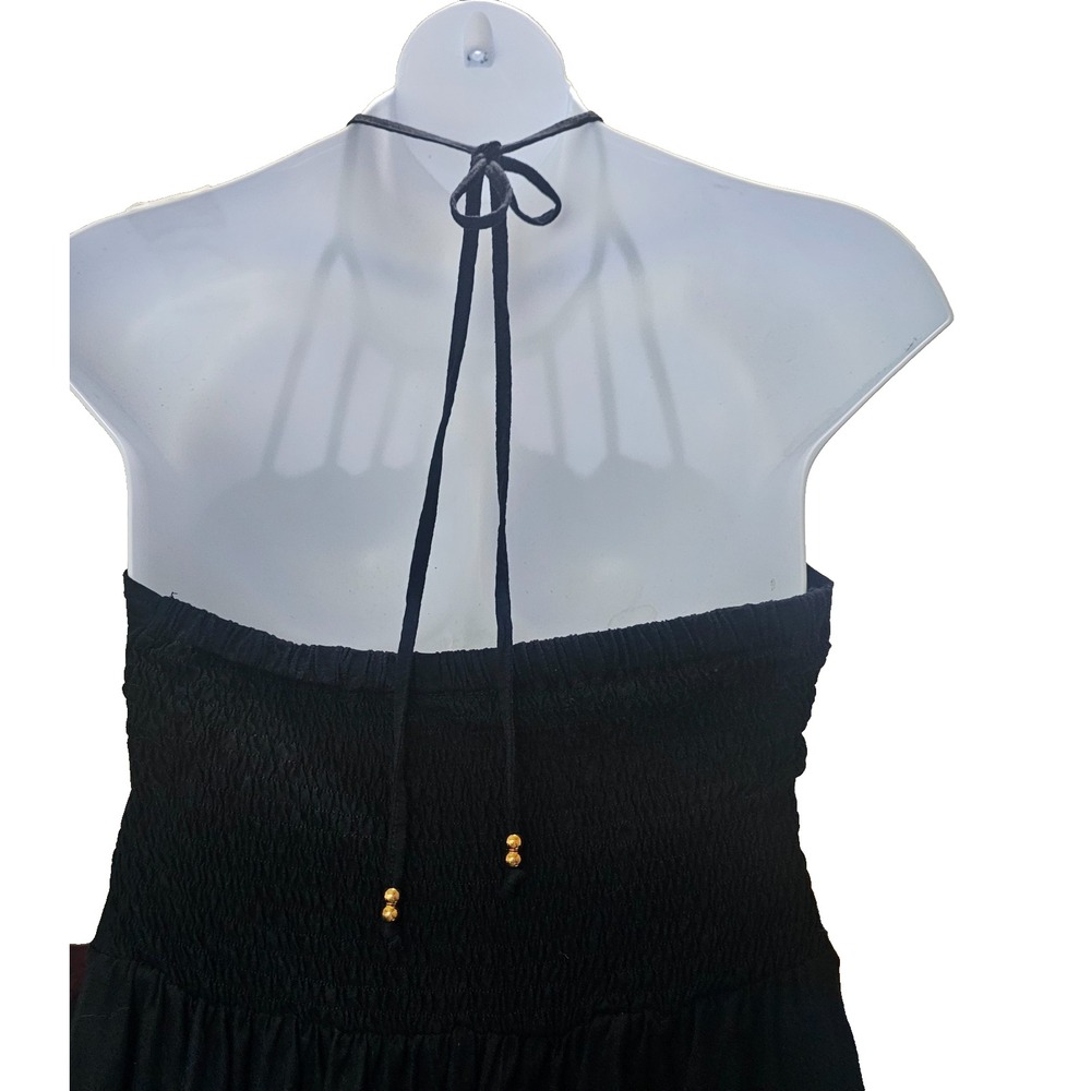 Black Corset Maxi Dress Asymmetrical Lace Up Caged Witchy Fairy Grunge Goth 16W - Picture 6 of 13